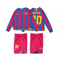 FC Barcelona Dresy Fotbal Lionel Messi 10 2005 Retro Dětský Domácí 2006 Dlouhý rukáv