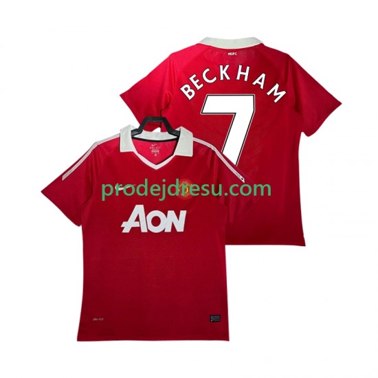 Manchester United Dresy Fotbal BECKHAM 7 Retro Muž Domácí 2011 2010 Krátký rukáv