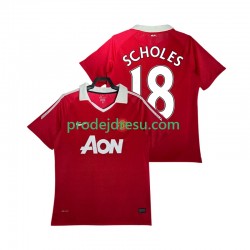 Manchester United Dresy Fotbal SCHOLES 18 Retro Muž Domácí 2011 2010 Krátký rukáv