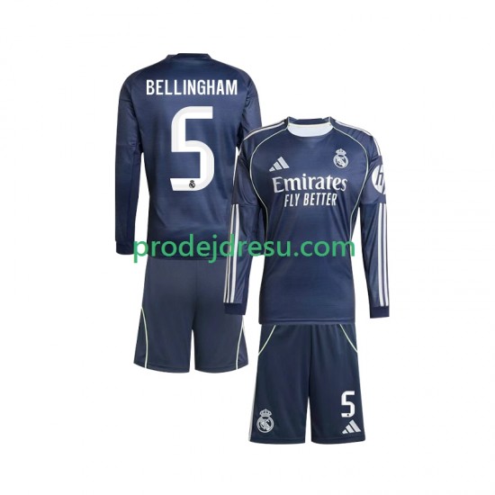 Real Madrid Dresy Fotbal Jude Bellingham 5 Dětský Venkovní 2025-2026 Dlouhý rukáv