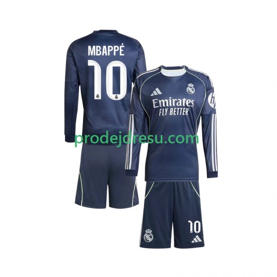 Real Madrid Dresy Fotbal Mbappé Kylian 10 Dětský Venkovní 2025-2026 Dlouhý rukáv