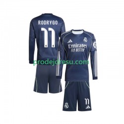 Real Madrid Dresy Fotbal Rodrygo 11 Dětský Venkovní 2025-2026 Dlouhý rukáv