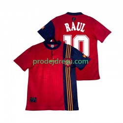 Španělsko Dresy Fotbal RAUL 10 1996 Retro Muž Domácí Krátký rukáv