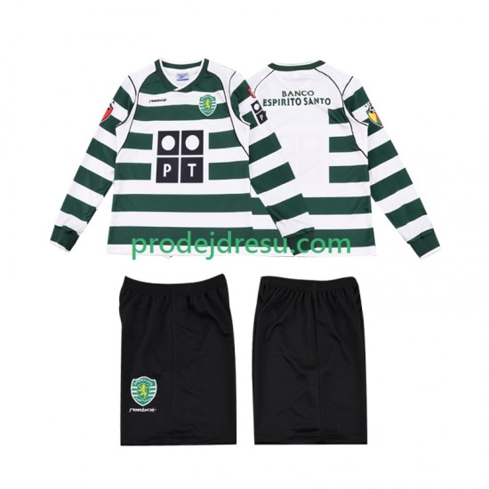 Sporting CP Dresy Fotbal 2001 2003 Retro Dětský Domácí Dlouhý rukáv