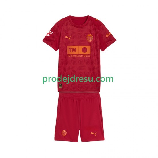 Valencia CF Dresy Fotbal Dětský Venkovní 2025-2026 Krátký rukáv