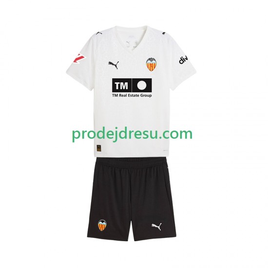 Valencia CF Dresy Fotbal Dětský Domácí 2025-2026 Krátký rukáv