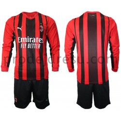 AC Milán Dresy Fotbal Dětský Domácí 2021-2022 Dlouhý Rukáv