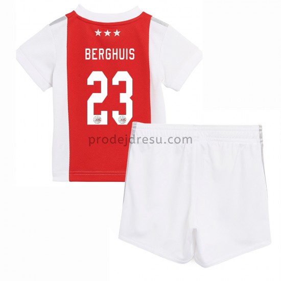 AFC Ajax Dresy Fotbal Steven Berghuis 23 Dětský Domácí 2021-2022 Krátký Rukáv