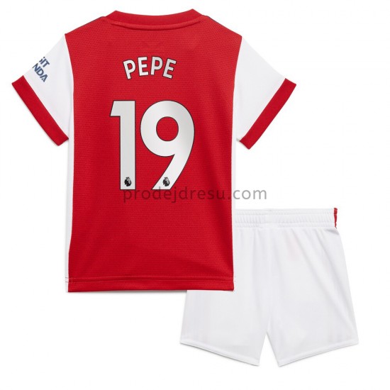 Arsenal Dresy Fotbal Nicolas Pepe 19 Dětský Domácí 2021-2022 Krátký Rukáv
