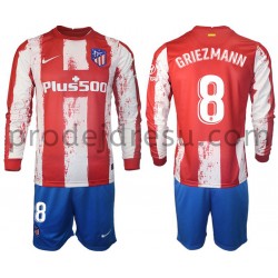 Atlético Madrid Dresy Fotbal GRIEZMANN 8 Dětský Domácí 2021-2022 Dlouhý Rukáv