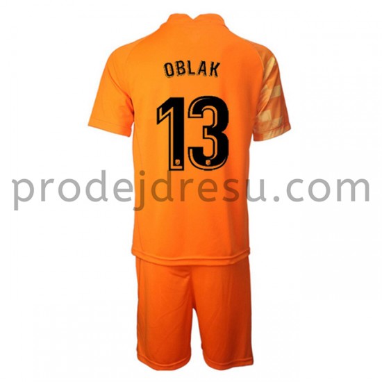 Atlético Madrid Dresy Fotbal Brankářské Jan Oblak 13 Dětský Domácí 2021-2022 Krátký Rukáv