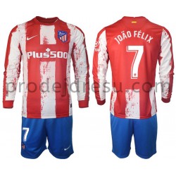 Atlético Madrid Dresy Fotbal Joao Felix 7 Dětský Domácí 2021-2022 Dlouhý Rukáv