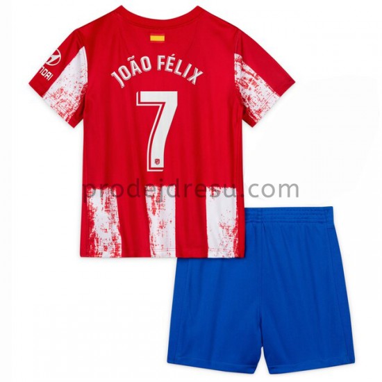 Atlético Madrid Dresy Fotbal Joao Felix 7 Dětský Domácí 2021-2022 Krátký Rukáv