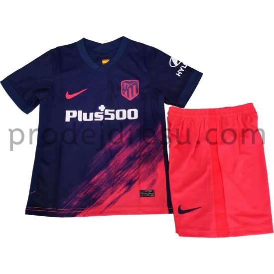 Atlético Madrid Dresy Fotbal Dětský Venkovní 2021-2022 Krátký Rukáv