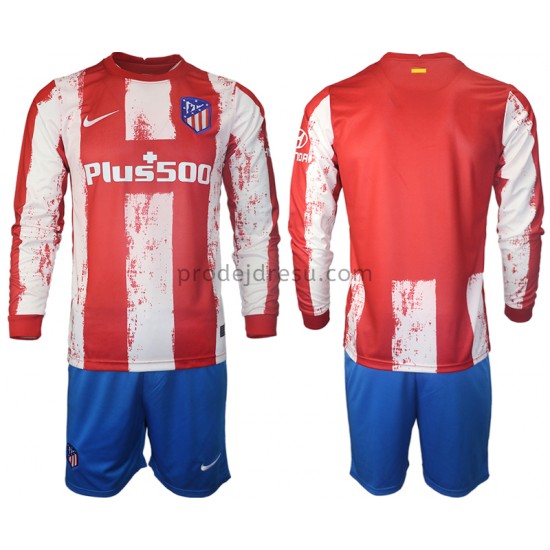Atlético Madrid Dresy Fotbal Dětský Domácí 2021-2022 Dlouhý Rukáv