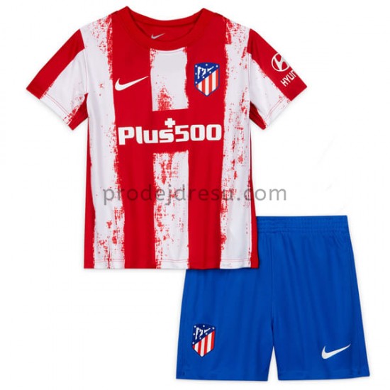 Atlético Madrid Dresy Fotbal Dětský Domácí 2021-2022 Krátký Rukáv