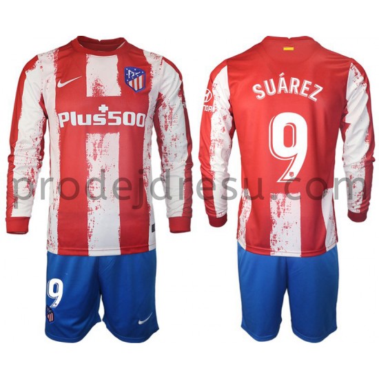 Atlético Madrid Dresy Fotbal Suarez 9 Dětský Domácí 2021-2022 Dlouhý Rukáv