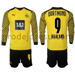 Borussia Dortmund Dresy Fotbal Haaland 9 Dětský Domácí 2021-2022 Dlouhý Rukáv