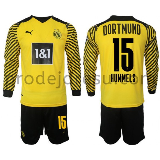 Borussia Dortmund Dresy Fotbal Hummels 15 Dětský Domácí 2021-2022 Dlouhý Rukáv