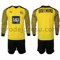 Borussia Dortmund Dresy Fotbal Dětský Domácí 2021-2022 Dlouhý Rukáv
