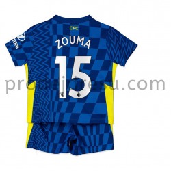 Chelsea Dresy Fotbal Kurt Zouma 15 Dětský Domácí 2021-2022 Krátký Rukáv