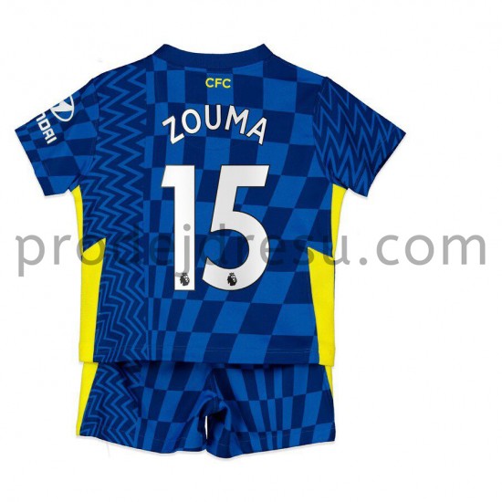 Chelsea Dresy Fotbal Kurt Zouma 15 Dětský Domácí 2021-2022 Krátký Rukáv
