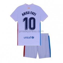 FC Barcelona Dresy Fotbal Ansu Fati 10 Dětský Venkovní 2021-2022 Krátký Rukáv