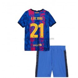FC Barcelona Dresy Fotbal Frenkie de Jong 21 Dětský Alternativní 2021-2022 Krátký Rukáv