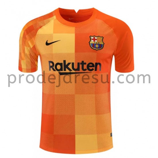 FC Barcelona Dresy Fotbal Brankářské Domácí 2021-2022 Krátký Rukáv