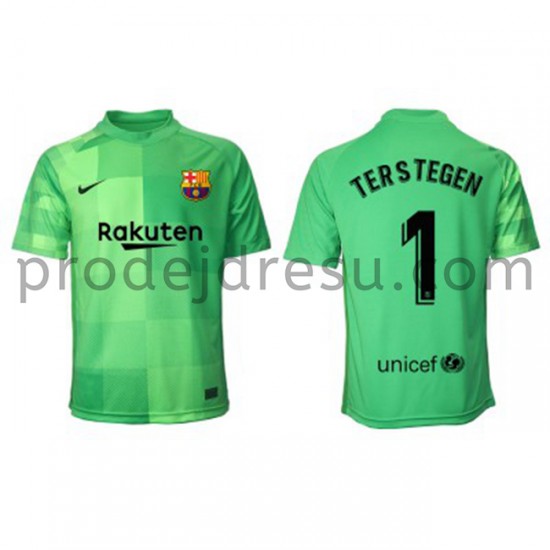 FC Barcelona Dresy Fotbal Brankářské Ter Stegen 1 Alternativní 2021-2022 Krátký Rukáv