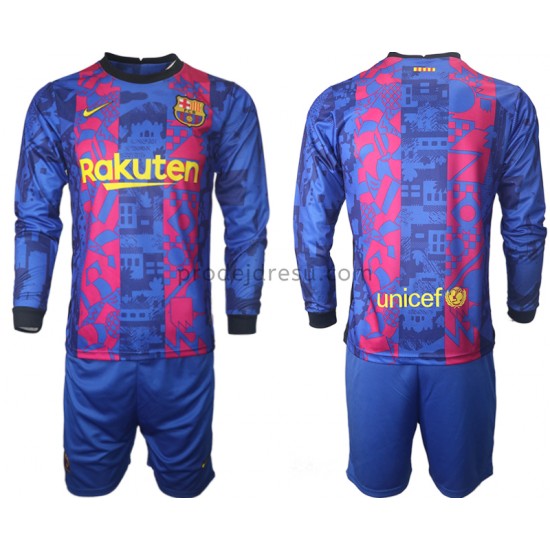 FC Barcelona Dresy Fotbal Dětský Alternativní 2021-2022 Dlouhý Rukáv