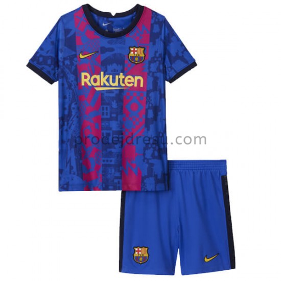 FC Barcelona Dresy Fotbal Dětský Alternativní 2021-2022 Krátký Rukáv