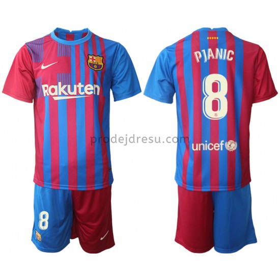 FC Barcelona Dresy Fotbal Miralem Pjanic 8 Dětský Domácí 2021-2022 Krátký Rukáv