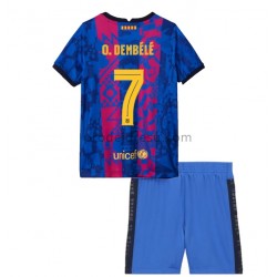 FC Barcelona Dresy Fotbal O. Dembele 7 Dětský Alternativní 2021-2022 Krátký Rukáv