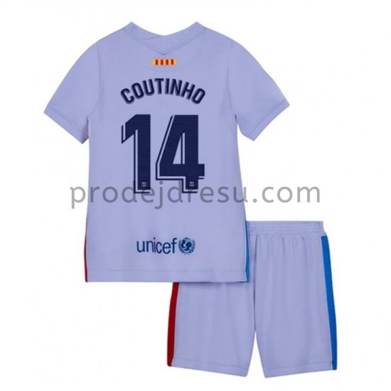 FC Barcelona Dresy Fotbal Philippe Coutinho 14 Dětský Alternativní 2021-2022 Krátký Rukáv