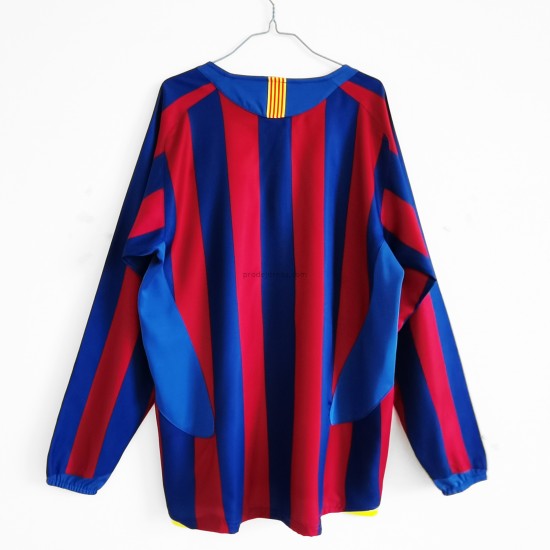 FC Barcelona Dresy Fotbal Retro Domácí 2005-2006 Dlouhý Rukáv