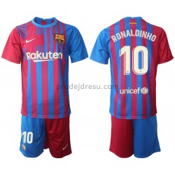 FC Barcelona Dresy Fotbal Ronaldinho 10 Dětský Domácí 2021-2022 Krátký Rukáv