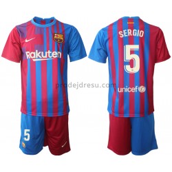 FC Barcelona Dresy Fotbal Sergio Busquets 5 Dětský Domácí 2021-2022 Krátký Rukáv