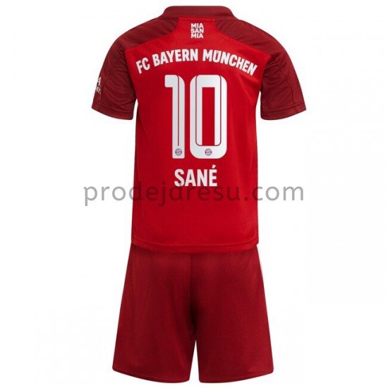 FC Bayern Mnichov Dresy Fotbal Leroy Sane 10 Dětský Domácí 2021-2022 Krátký Rukáv