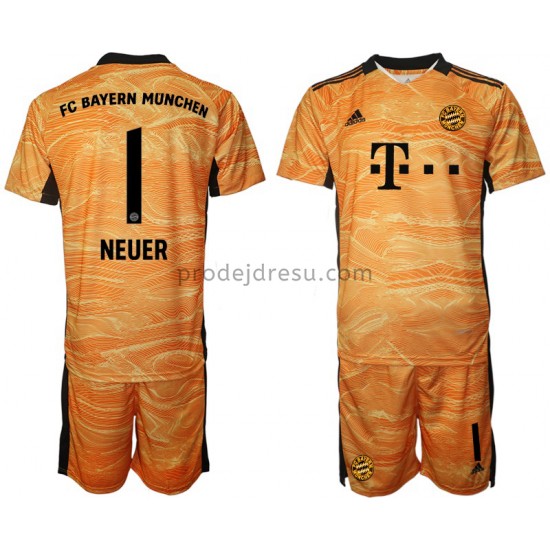 FC Bayern Mnichov Dresy Fotbal Manuel Neuer 1 Brankářské Dětský Domácí 2021-2022 Krátký Rukáv