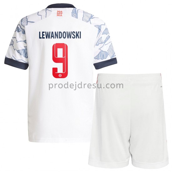 FC Bayern Mnichov Dresy Fotbal Robert Lewandowski 9 Dětský Alternativní 2021-2022 Krátký Rukáv