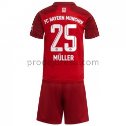 FC Bayern Mnichov Dresy Fotbal Thomas Muller 25 Dětský Domácí 2021-2022 Krátký Rukáv