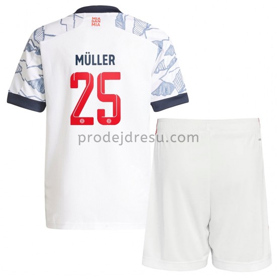 FC Bayern Mnichov Dresy Fotbal Thomas Muller 25 Dětský Alternativní 2021-2022 Krátký Rukáv