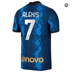 Inter Milán Dresy Fotbal Dresy Fotbal Alexis Sanchez 7 Domácí 2021-2022 Krátký Rukáv
