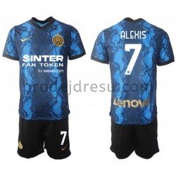 Inter Milán Dresy Fotbal Dresy Fotbal Alexis Sanchez 7 Dětský Domácí 2021-2022 Krátký Rukáv