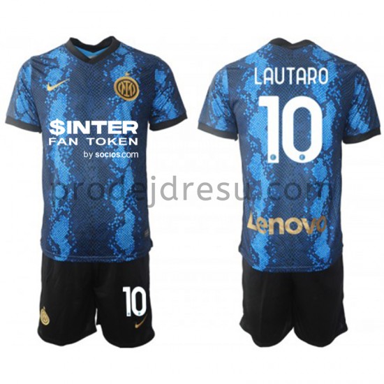 Inter Milán Dresy Fotbal Dresy Fotbal Lautaro Martinez 10 Dětský Domácí 2021-2022 Krátký Rukáv