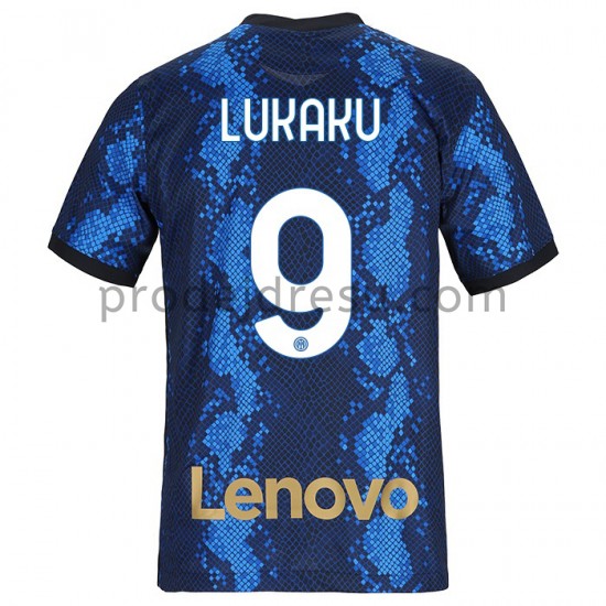 Inter Milán Dresy Fotbal Dresy Fotbal Romelu Lukaku 9 Domácí 2021-2022 Krátký Rukáv