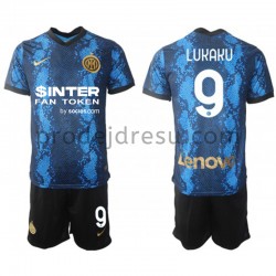 Inter Milán Dresy Fotbal Dresy Fotbal Romelu Lukaku 9 Dětský Domácí 2021-2022 Krátký Rukáv