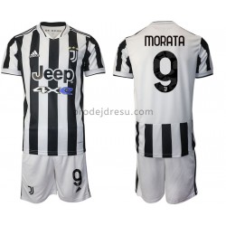 Juventus Dresy Fotbal Alvaro Morata 9 Dětský Domácí 2021-2022 Krátký Rukáv