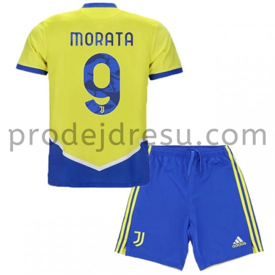 Juventus Dresy Fotbal Alvaro Morata 9 Dětský Alternativní 2021-2022 Krátký Rukáv